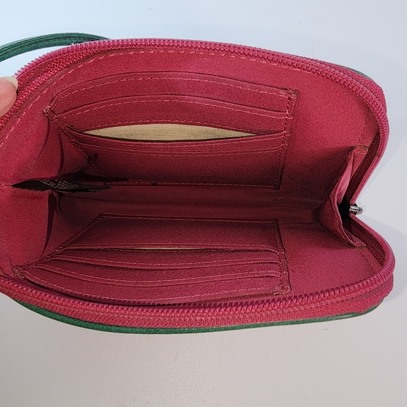 Bright Fossil Floral Multicolor Leather Wristlet Wallet - Picture 2 of 4